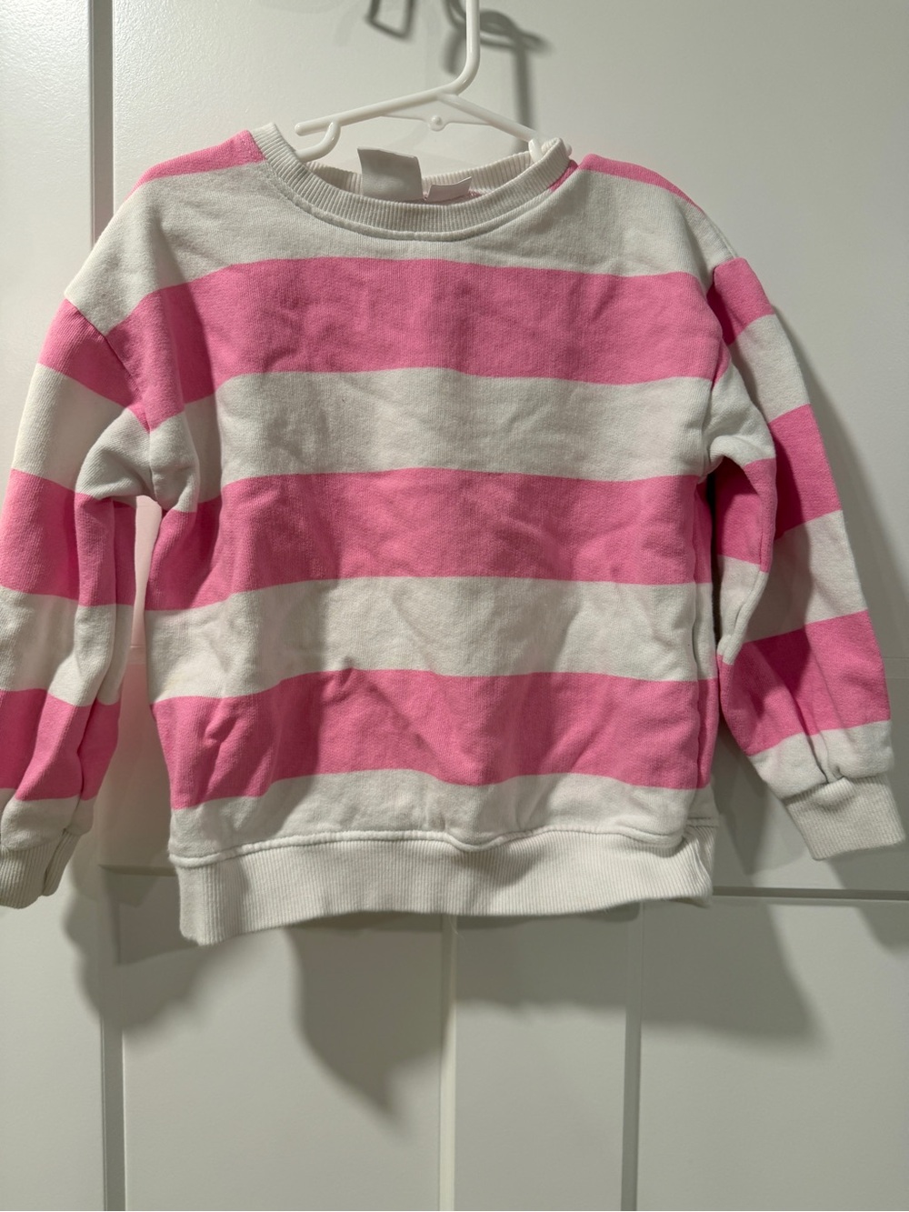 Zara Pink & White Striped Sweatshirt